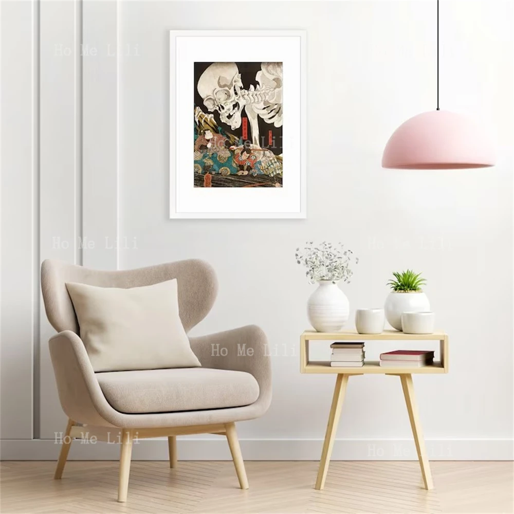 Skull Ghost Japanese Ukiyo-E Wall Art Deco Printed Poster