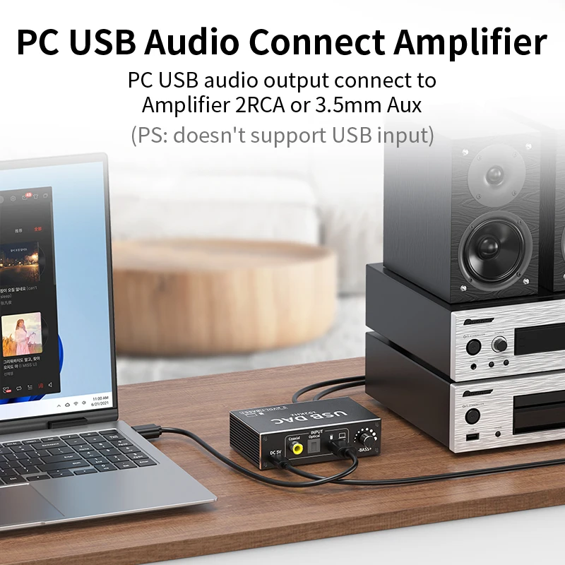 Unnlink DAC الصوت HiFi فك البصرية محوري محول رقمي محول USB إلى RCA 3.5 مللي متر جاك Aux 192 كيلو هرتز مكبر للصوت مع جهاز التحكم عن بعد