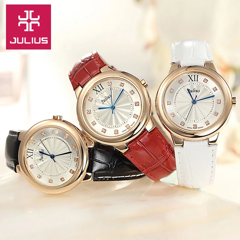 Final Sale Discount Julius Women\'s Watch Japan Quartz Real Leather Girl\'s Hours Fashion Clock No Box