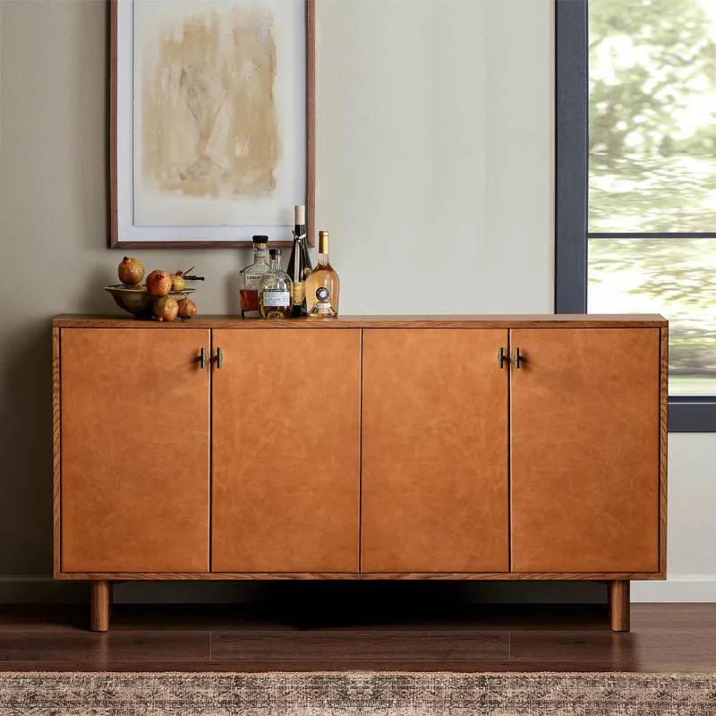 

Обеденный боковой шкаф из цельного дерева в американском стиле ретро, современное простое хранилище, шкаф для телевизора, декоративный шкаф для входа на ветер ваби-сандец