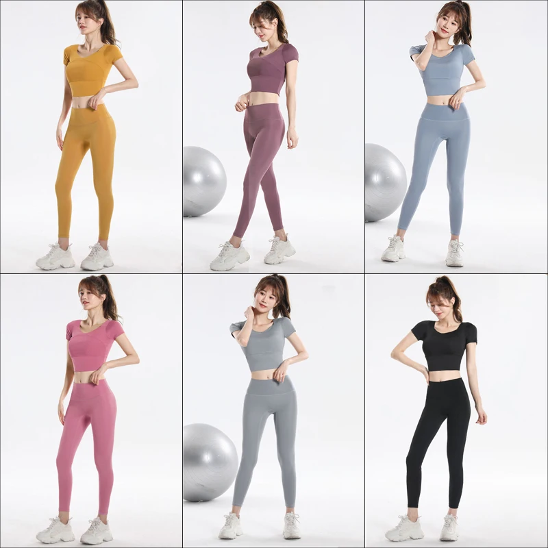 

Женский спортивный костюм, быстросохнущий, с короткими рукавами и нагрудными подушечками, одежда для йоги больших размеров, новый костюм для утреннего бега и фитнеса
