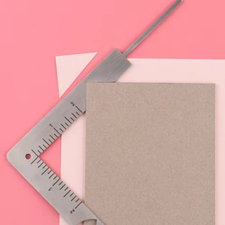 5-in-1 Book Cover Guide to Create Sturdy Chipboard Covers Stainless Steel Bookbinding Ruler for Scrapbooking Tools Arts Crafts