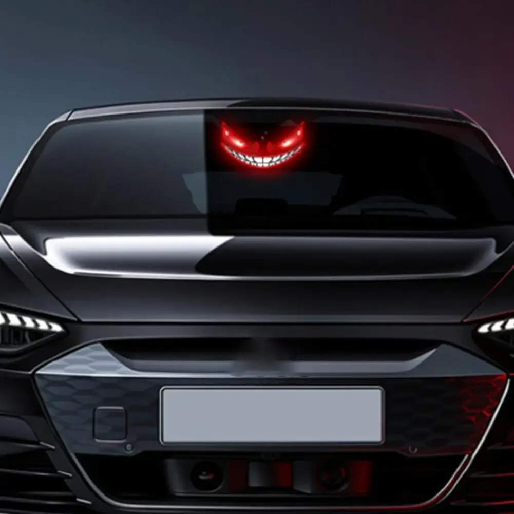 Solarbetriebenes Teufelsauge Auto-LED-Ambientelicht Coole Teufelsgesicht-Atmungslampe Heckscheiben-Warnblitzlicht Dekoration – Detail 10