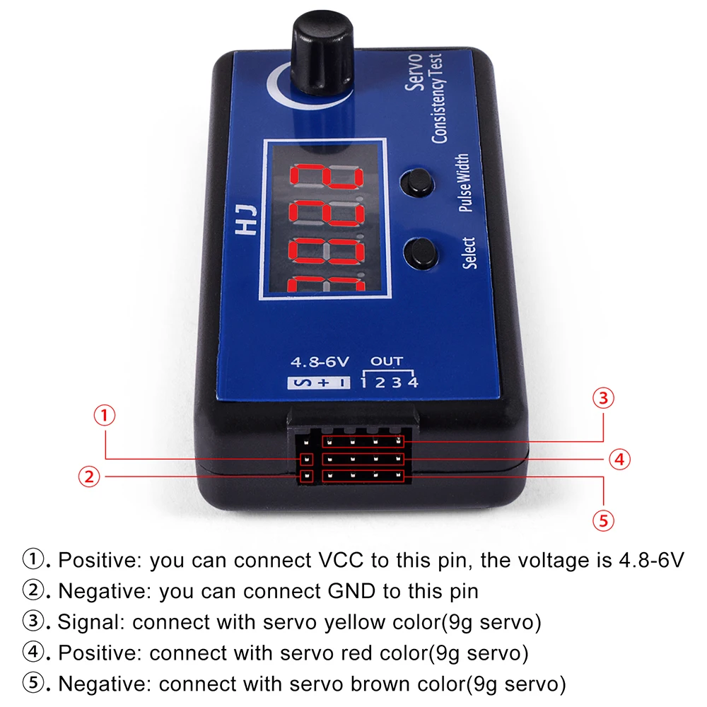 HJ RC Servo Tester ESC tutarlılık kontrol 4 servolar RC helikopter uçak araba için dijital direksiyon Servo 2us çok fonksiyonlu