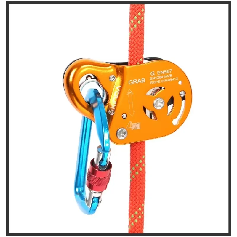 Cheap price Self-braking Stop Descender  anti drop safety clip climbing 11-12.5mm  rope grab for rescue