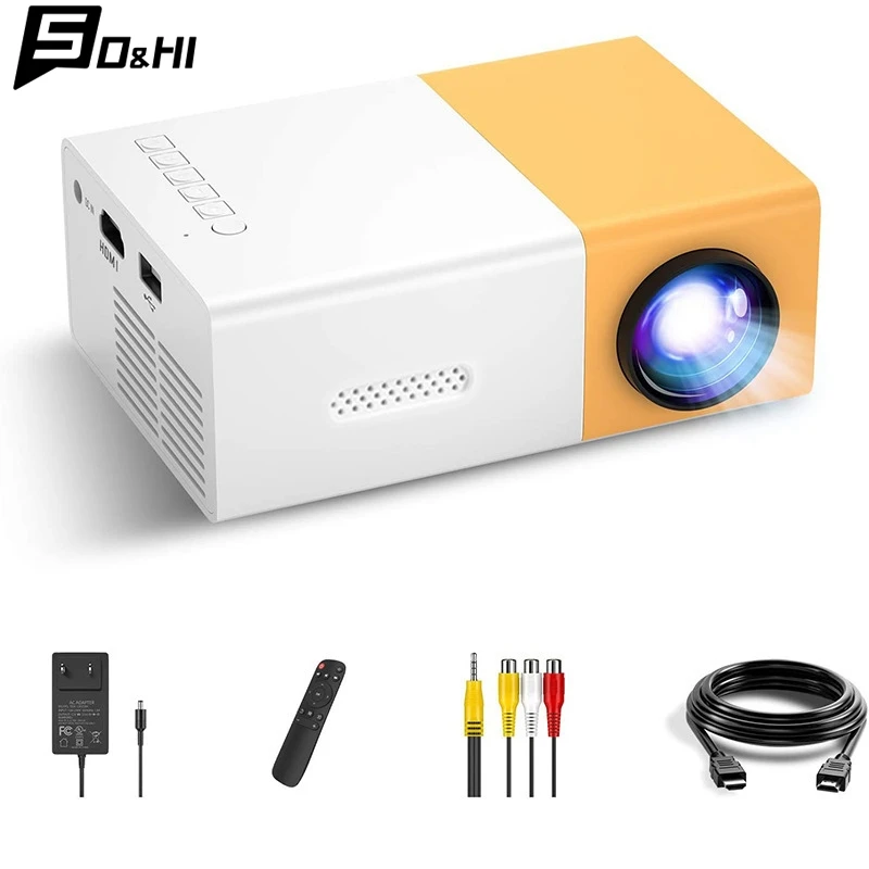 

Portable Home Theater YG300 Mini Projector Smart TV Laser Beamer 3D Cinema LED Videoprojector For 1080P Movie Via HD Port