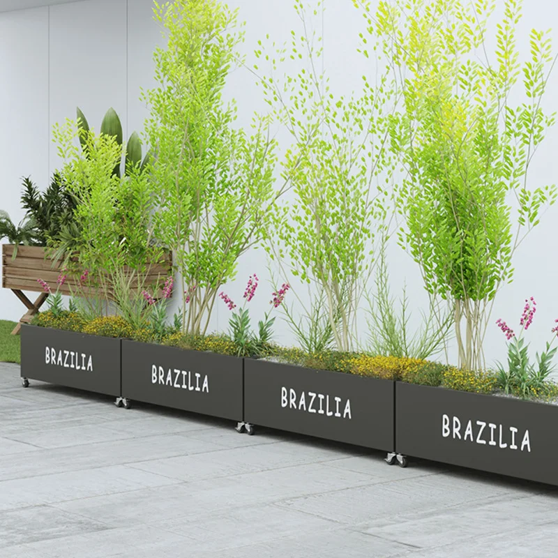 Balcone Golden Street Divisorio quadrato Scatola da fiori in ferro battuto Dipartimento vendite Rettangolo di strada Piantare fiori