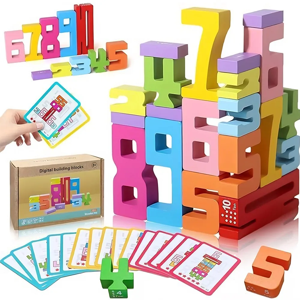 

NEW Digital Building Blocks Children's Educational Toys, Baby Early Education Large Particle Color Building Block Toys, Gift