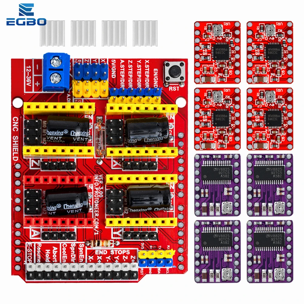 cnc shield v3 engraving machine / 3D Printer / + 4pcs A4988/drv8825  driver expansion board