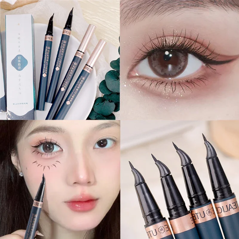 Quick Dry Elbow Liquid Eyeliner Makeup Waterproof Black Brown Smooth Matte Eye Liner Lasting Lower Eyelash Pen Women Cosmetics