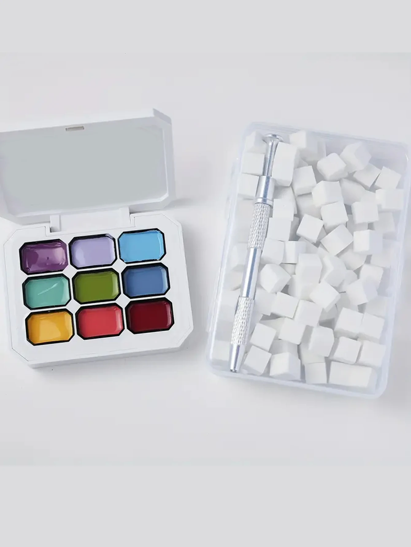 

Manicure set, including 9 colors of solid glue, nail polish, nail sponge + mini claw clip, new style nail glue, salon quality