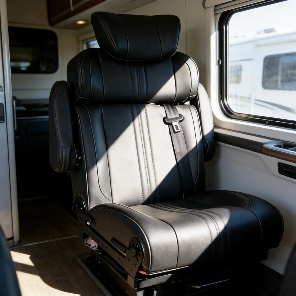 

Custom Luxury Leather Auto Seat for RV MPV Van Adjustable Convertible To Bed 2/3 Seater High Comfort Travel Seat