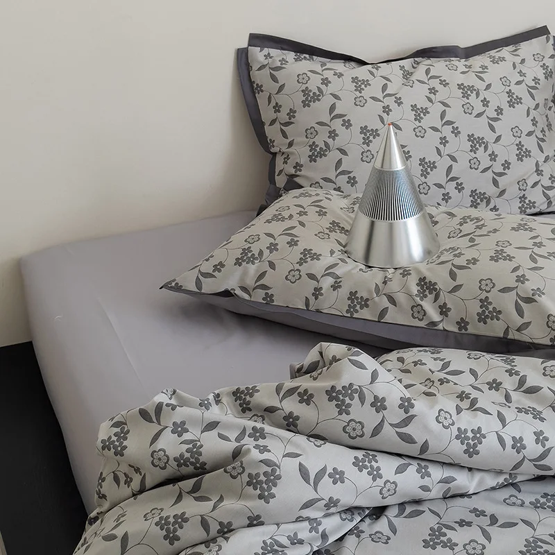 Benang rajutan Jacquard gaya antik katun empat potong Set empat musim seprai seprai Linen penutup selimut 2.0m