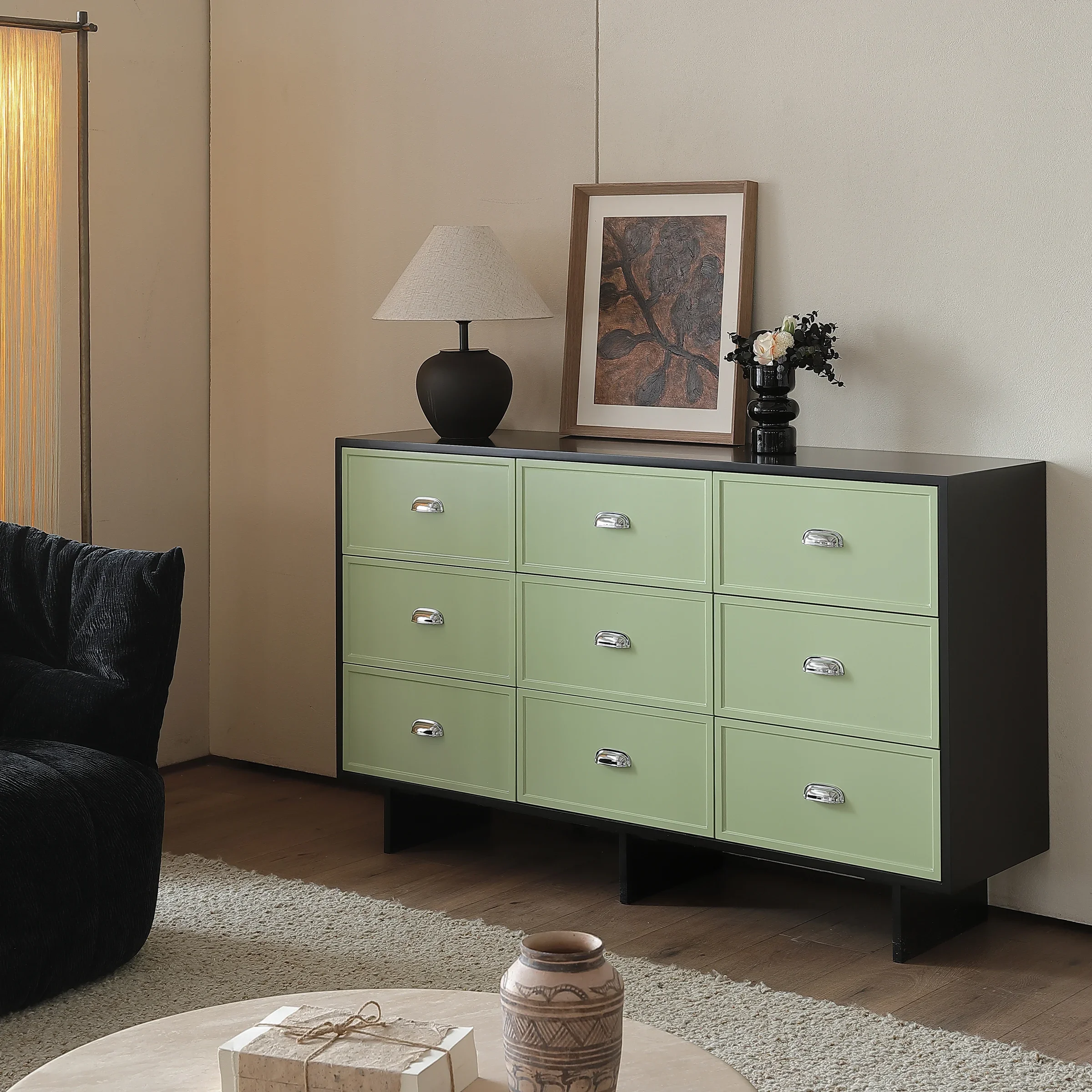 nine-chest cabinet retro solid wood mystery cabinet