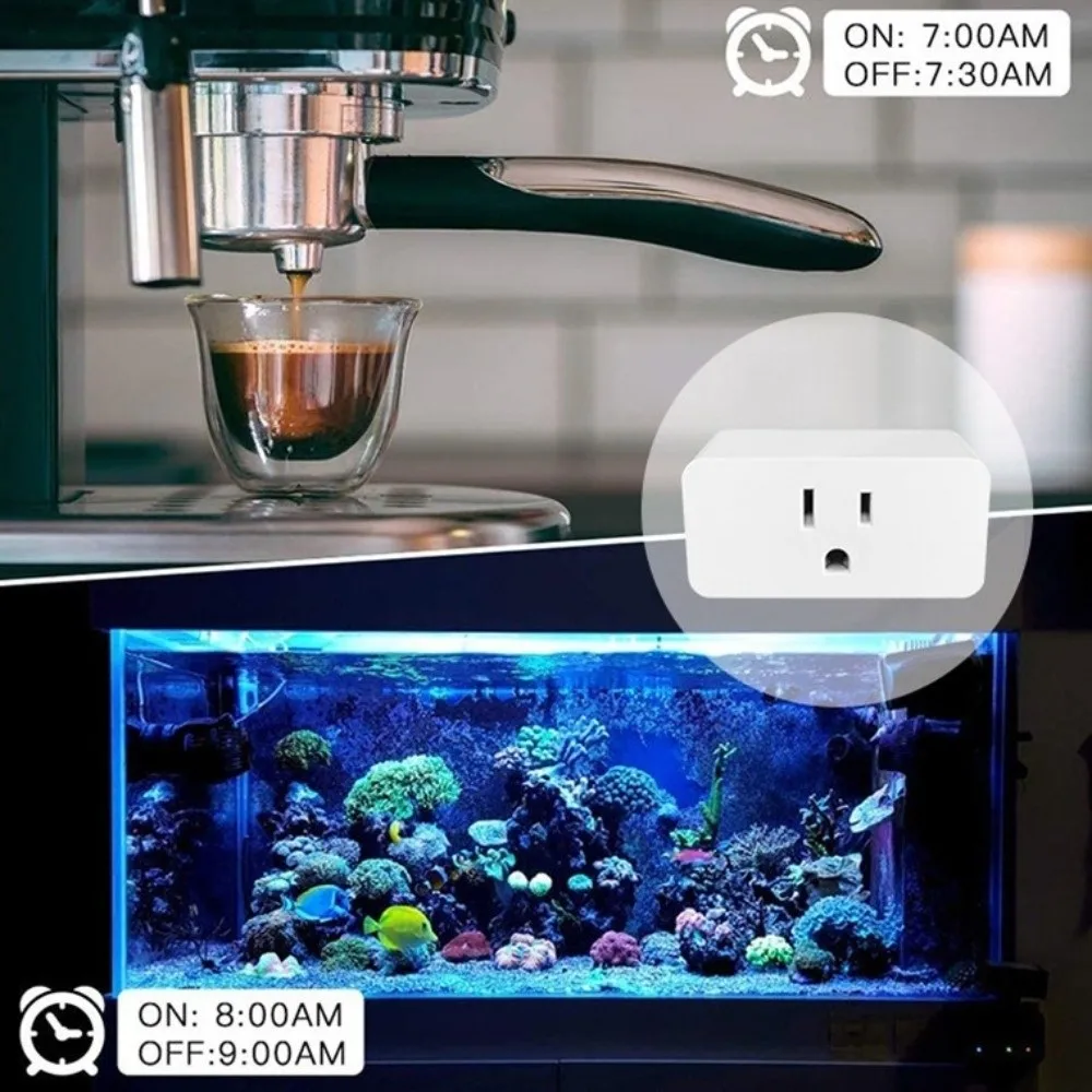 Commande vocale à distance Mini prise intelligente WiFi prise américaine 110-240V 10A prise intelligente américaine statistiques d'électricité prise de minuterie de télécommande