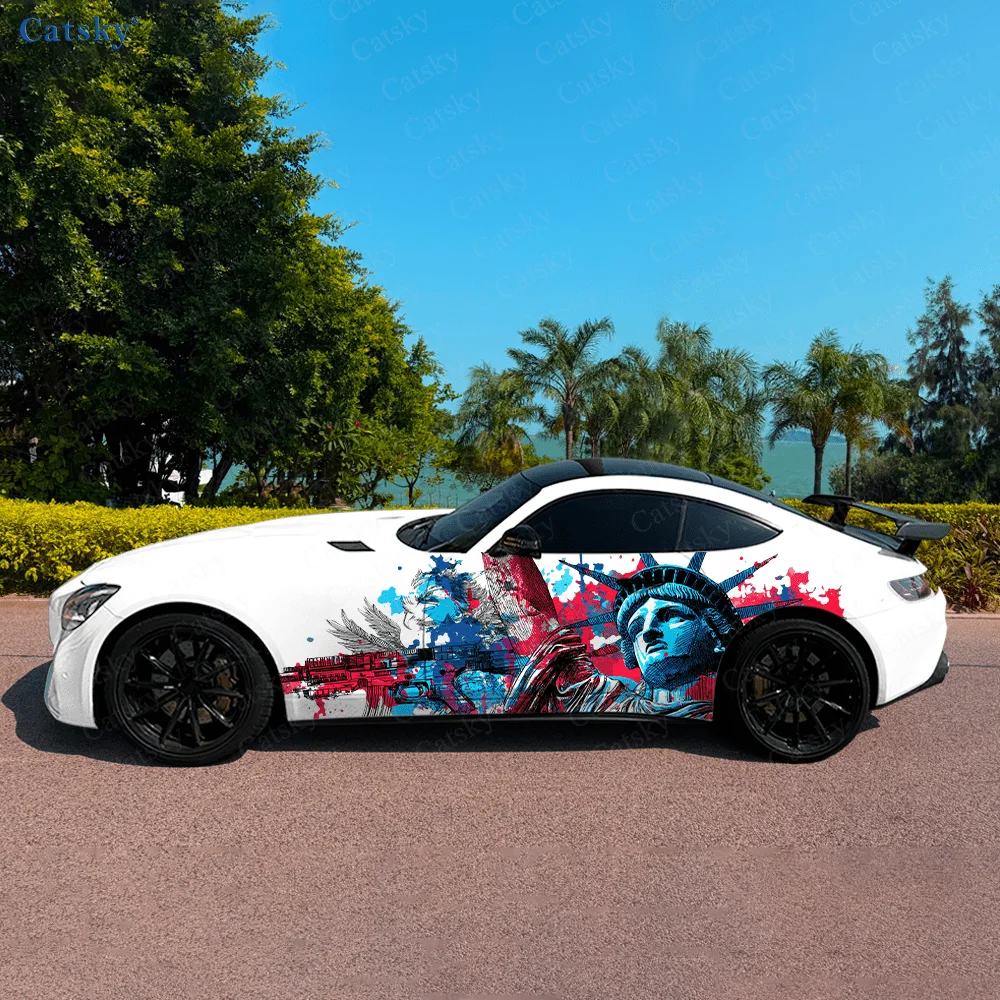 

Статуя Свободы, автомобильные виниловые наклейки, самоклеящаяся наклейка из ПВХ, подходит для грузовиков, внедорожников, декор, автоаксессуары, подарок