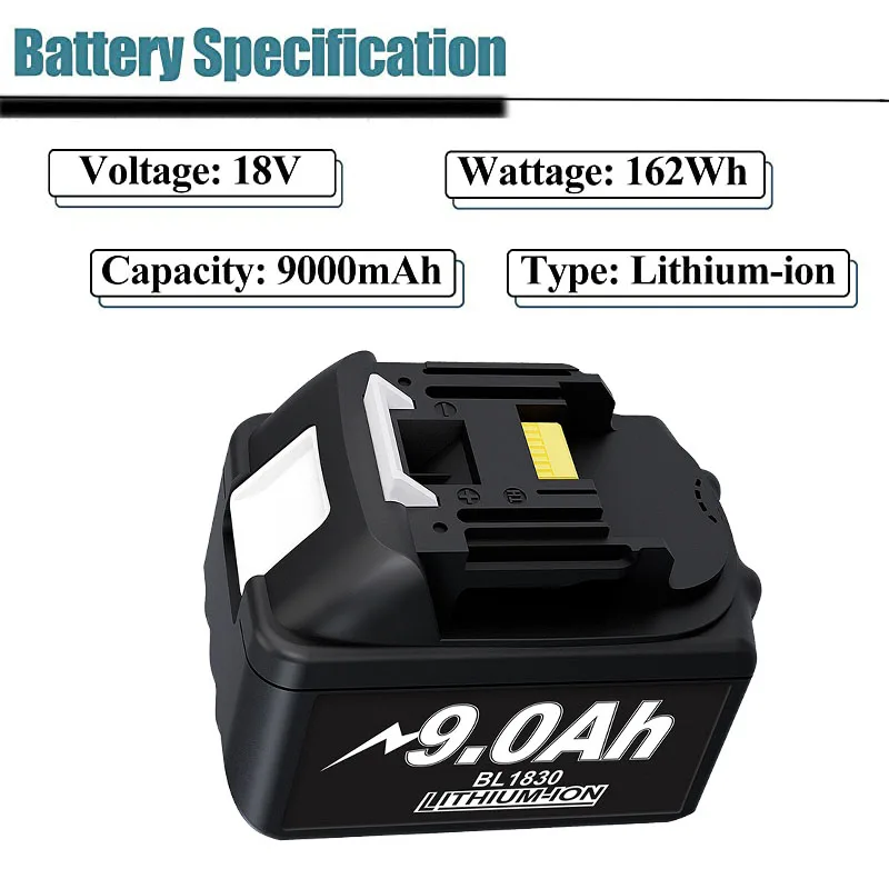 충전식 배터리 18650 리튬 이온 셀, 마키타 전동 공구 BL1860 BL1830 BL1850 LXT400 에 적합, 마키타 18V 배터리