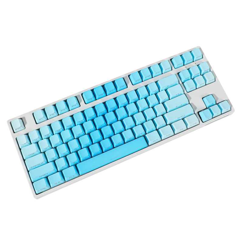 Original color - ice blue gradual change keycap light transmission PBT side engraving OEM simple gradual change 688796104