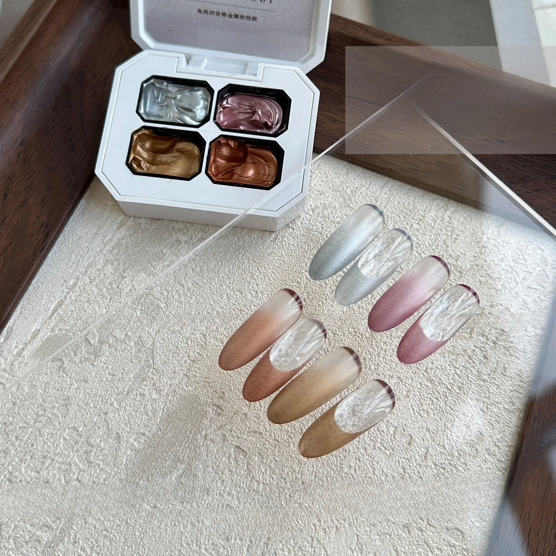 

4Colors Metal Patting Glue Color Painting Nail Polish Gold Silver Gradient Gel Varnish Nail Polish Gel Soak Off UV LED For Nails