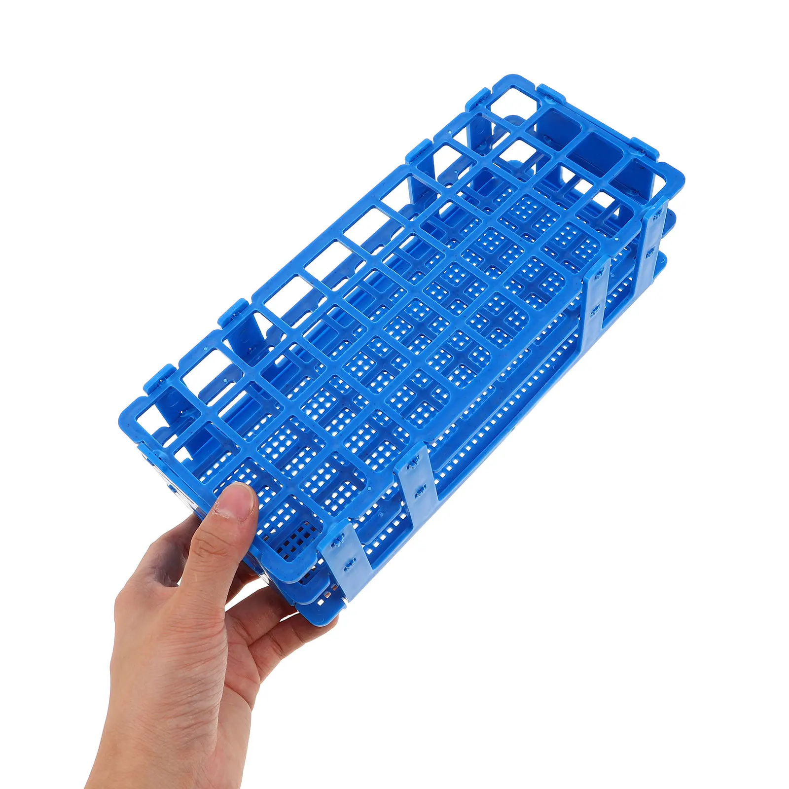 

4Pcs Test Tube Rack Plastic Lab Tube Holder Detachable Modular Design for Lab Bench Vial Storage Drying Organizer