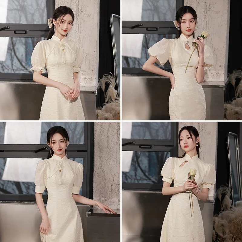 Chinese Style Cheongsam Bridesmaid Dress New Spring Wedding Group Evening Female Niche Slimming