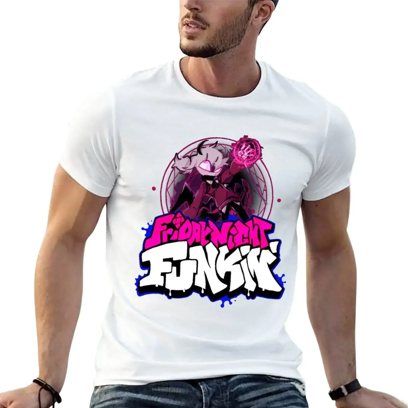 friday night funkin Selever T-Shirt sweat summer top oversized t shirt men High Quality 100%Cotton Short Sleeve