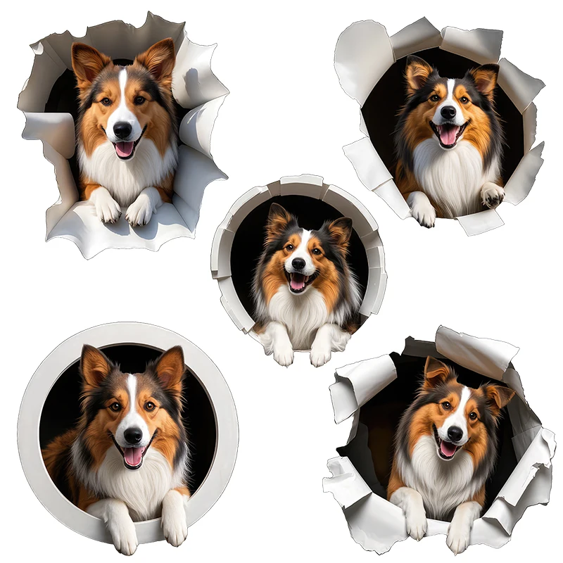 Three Ratels CG200 Collie  Dog Animal wall Stickers for Home Decoration funny Car decals Waterproof
