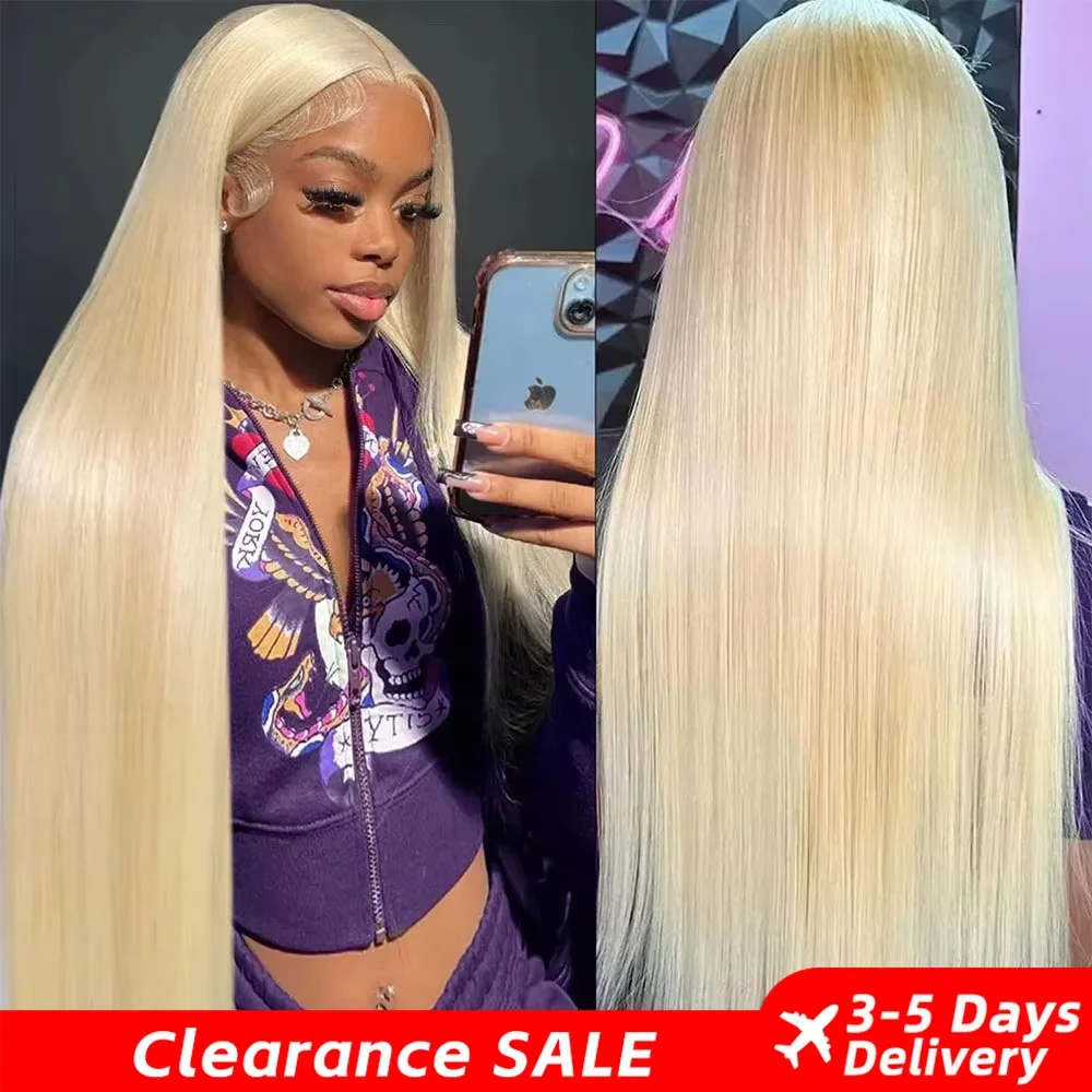 

13x6 HD Transparent 613 Blonde Lace Frontal Human Hair Wigs Brazilian Straight Lace Front Human Hair Wigs Can Be Dyed Any Color