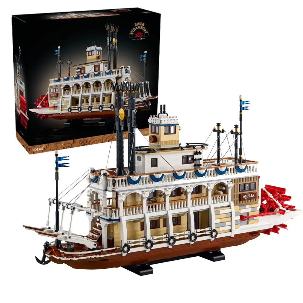 

4090PCS River Steamboat Ship Model Building Blocks Boat MOC Construction Bricks Home Decoration Toy Gift For Children Adult