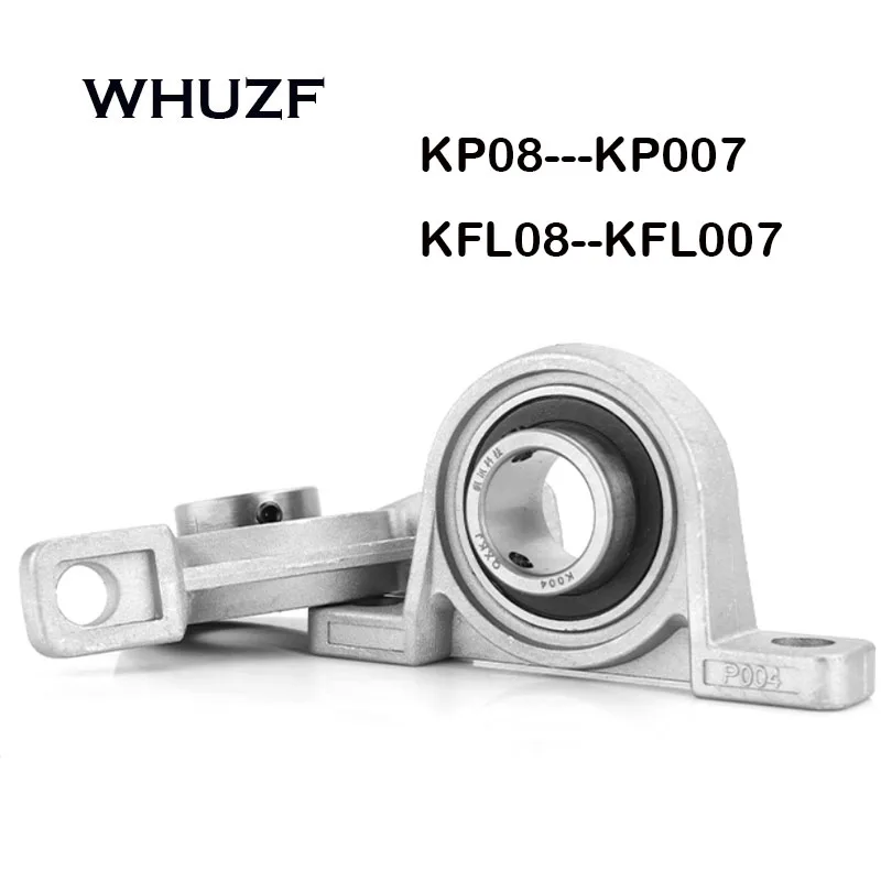 

4PCS KFL/KP08/000/001/002/003/004/005/006/007 Zinc Alloy Diameter 8--30mm Bore Ball Bearing Pillow Block Mounted Support Shafts