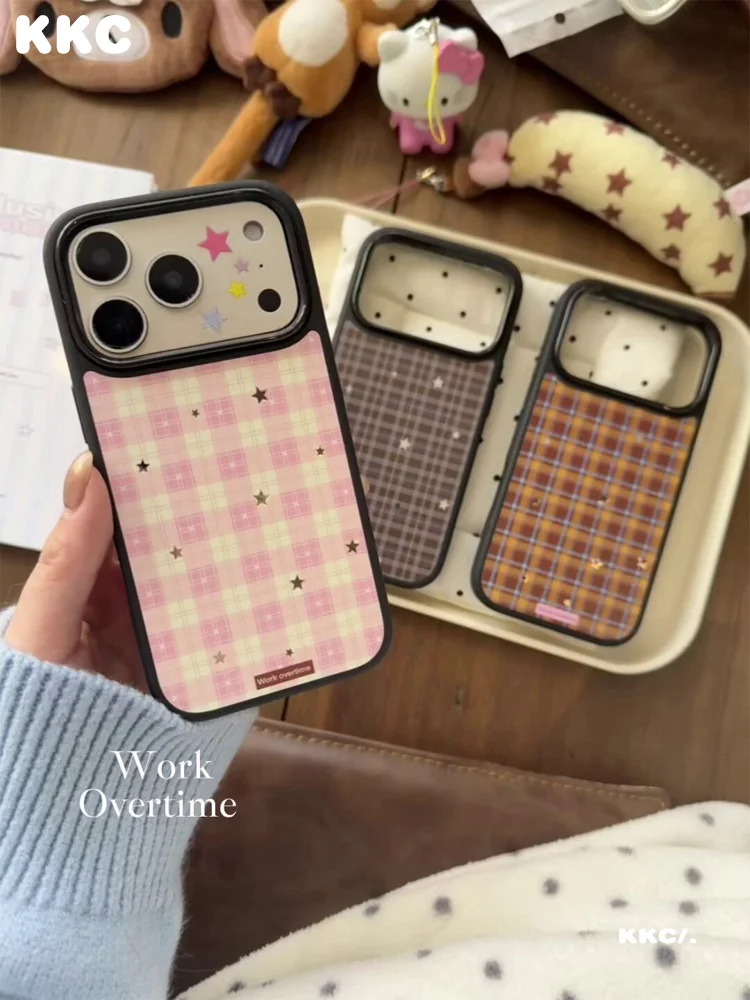 Neue Gittermuster-Hohlstern-Handyhülle mit Frost-Effekt, INS Korea Edge Epoxy Anti-Sturz-Handyhülle für iPhone XR/11/12/13/14/15/16/17 ProMax