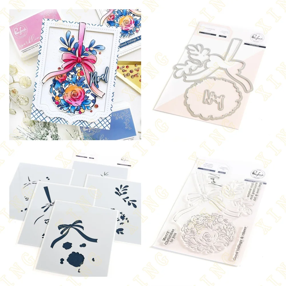 New Metal Cutting Dies Stamps Stencil for 2023 Scrapbook Diary Decoration Embossing Template DIY Greeting Card Floral Bauble