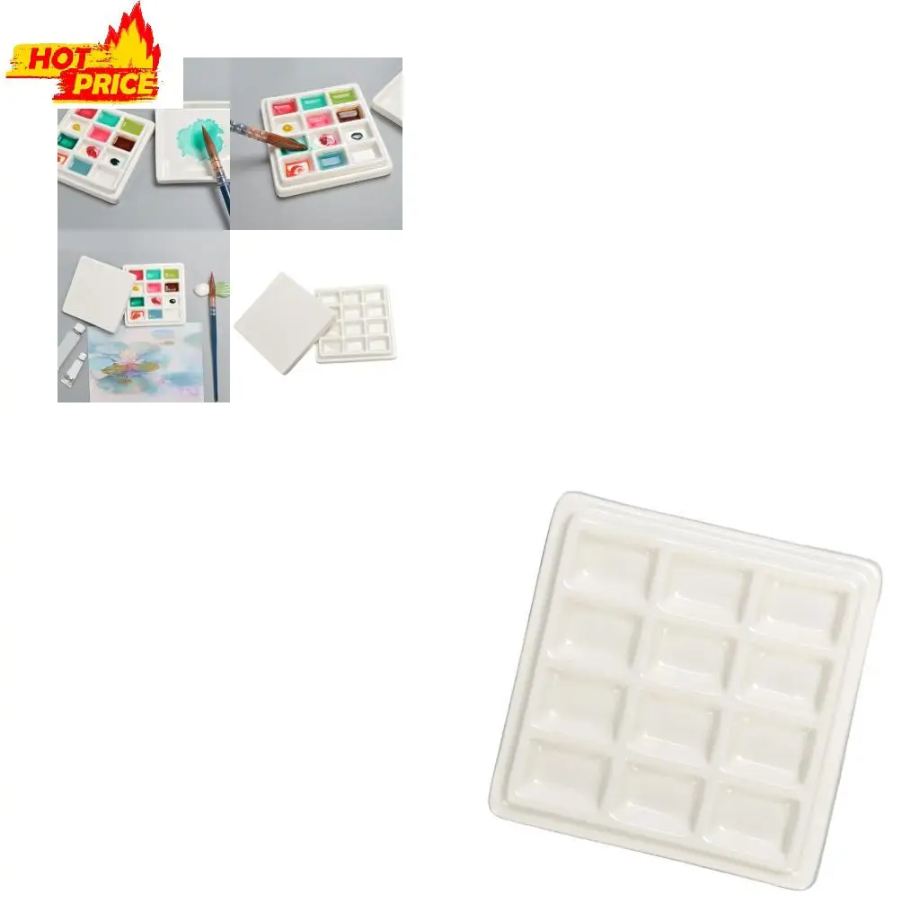 

12 сетки акварели палитры палитры керамическая палитры для картины маслом