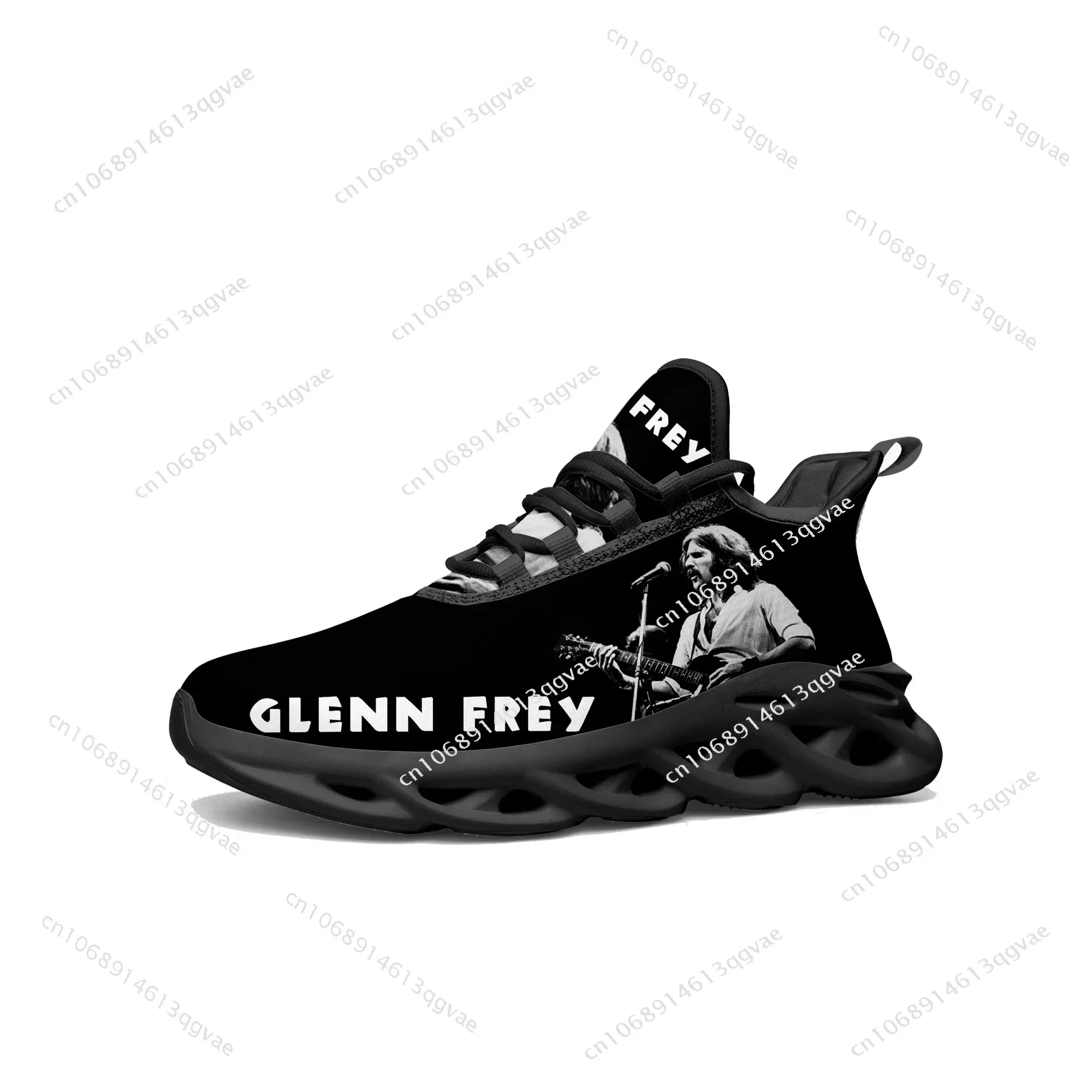 Glenn Frey Flats Sneakers Mens Womens Sports Running Shoes DIY Sneaker Lace Up Mesh Footwear Tailor-made Shoe Black