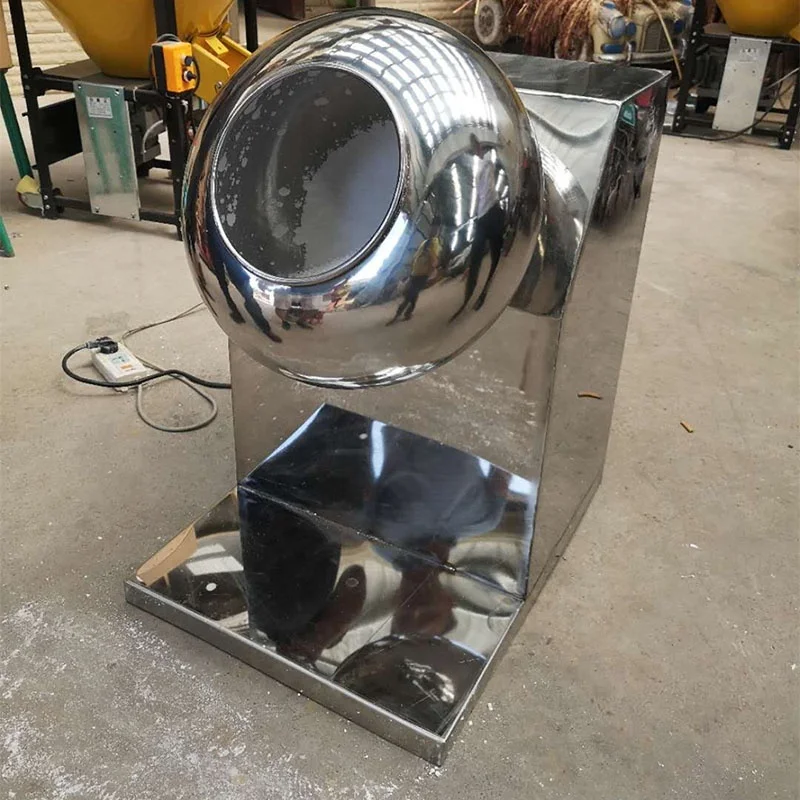 Stainless Steel Snack Coating Pan Machine 50KG Corn Paddy Rice Wheat Peanut Vegetable Seed Coating Machine with Sprayer System