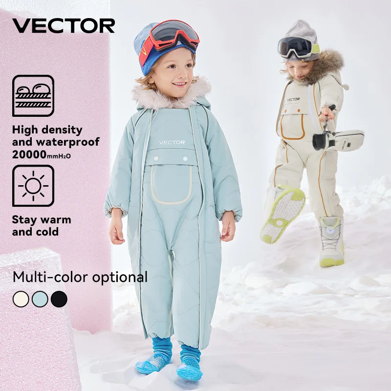 VECTOR Children Ski Jumpsuit Winter Snowboard Jacket Boys and Girls Outdoor Snow Suits Warm Waterproof Kids Ski Jacket