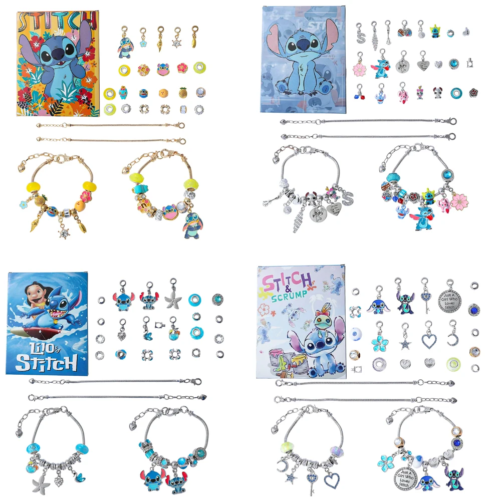 Disney Cartoon Creative Cute Stitch Series Bracelet Accessories DIY Bracelet Blind Box Personalized Fashion Party Gifts