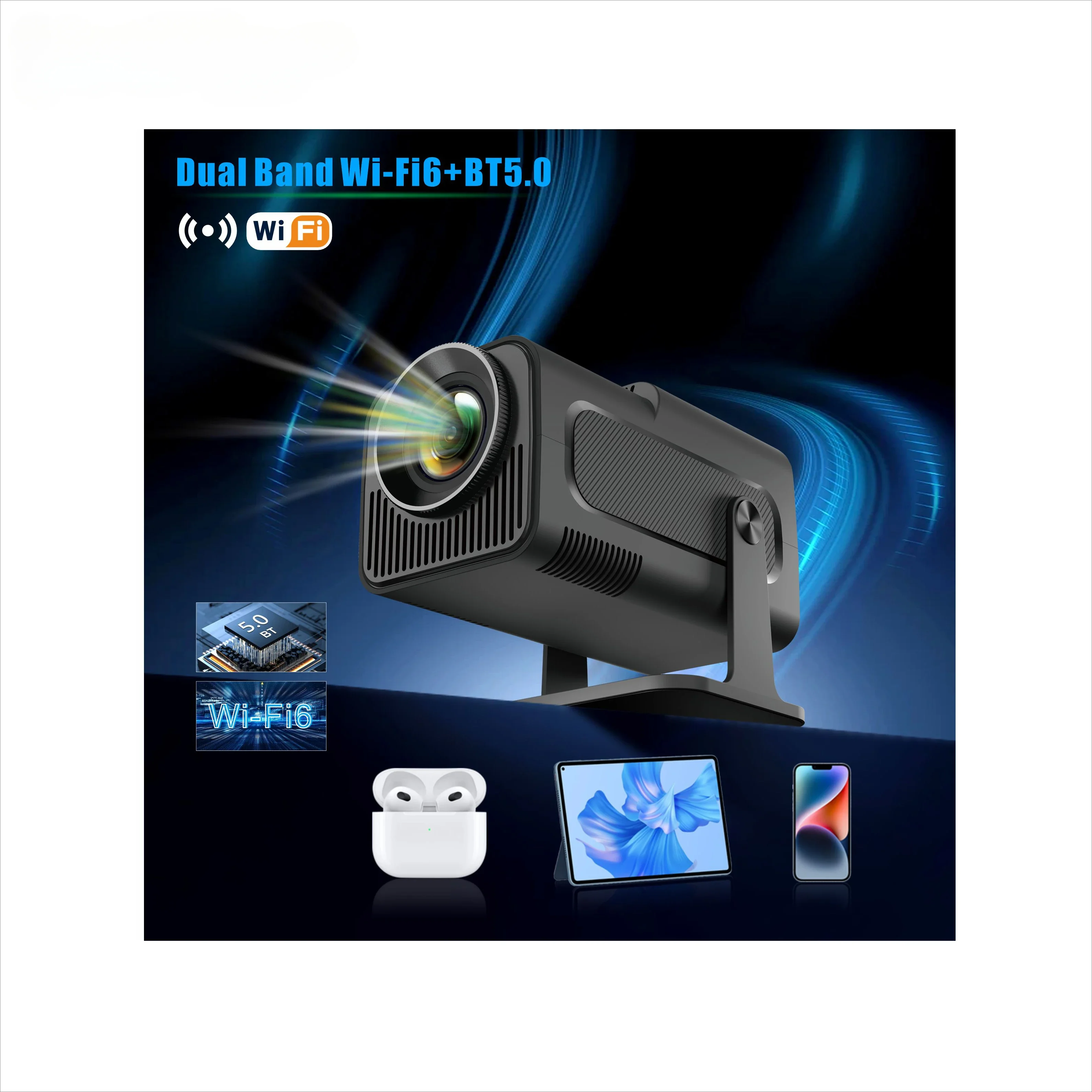 Original brand newYUN·DOO 2024 New Projector H·y320 Dual Wifi6 1920*1080p 4k An·droid11 A·lwinn·er H7·13 Bt5.0 Outdoor Portable