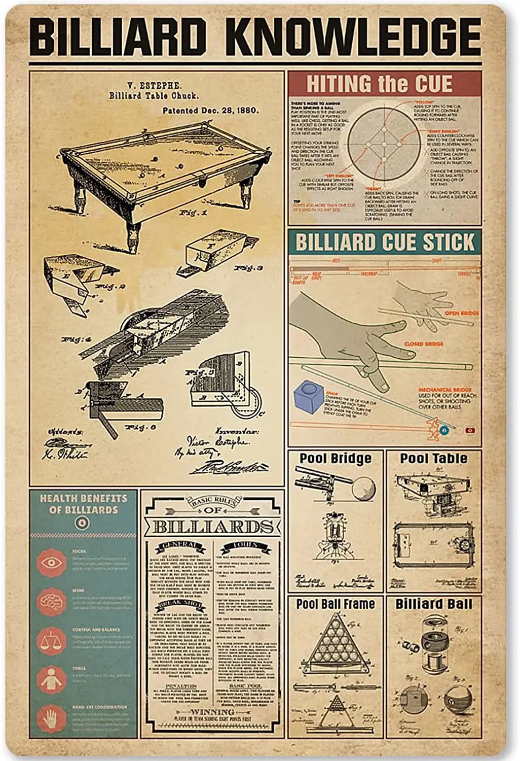 Bekijk Vintage Biljart Score Bord/Kapstok op