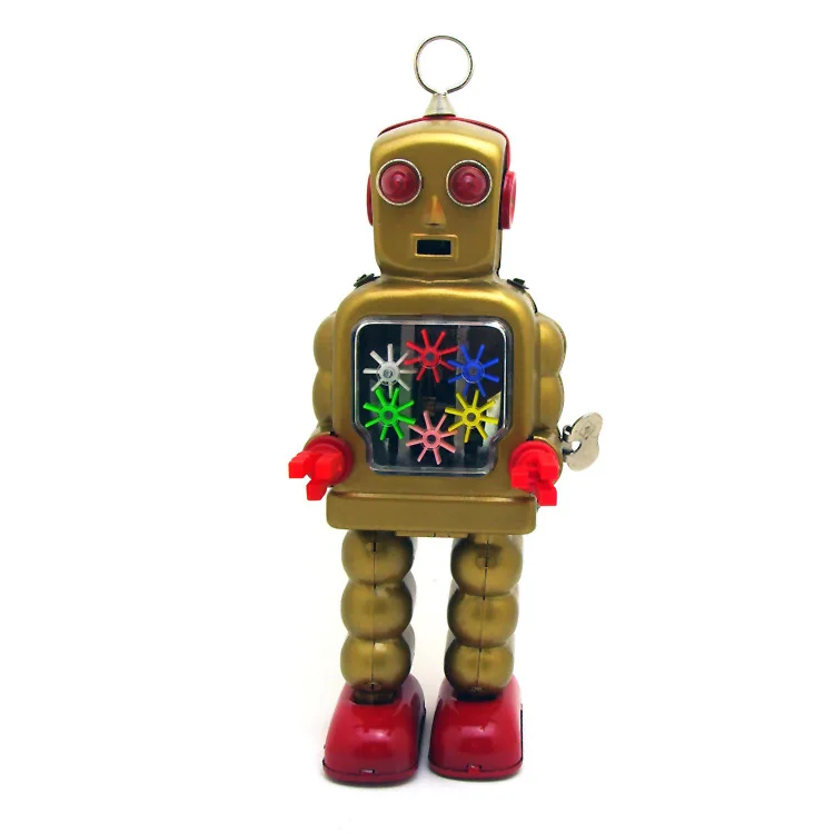 Ms436 engrenagem robô retro nostálgico brinquedo bar café ornamento decorativo brinquedo de lata