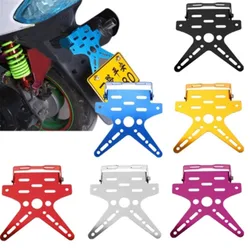 Electroplate Aluminum Alloy Motorcycle Rear License Plate Frame Motorbike Scooter Number Plate Holder 5 Colors