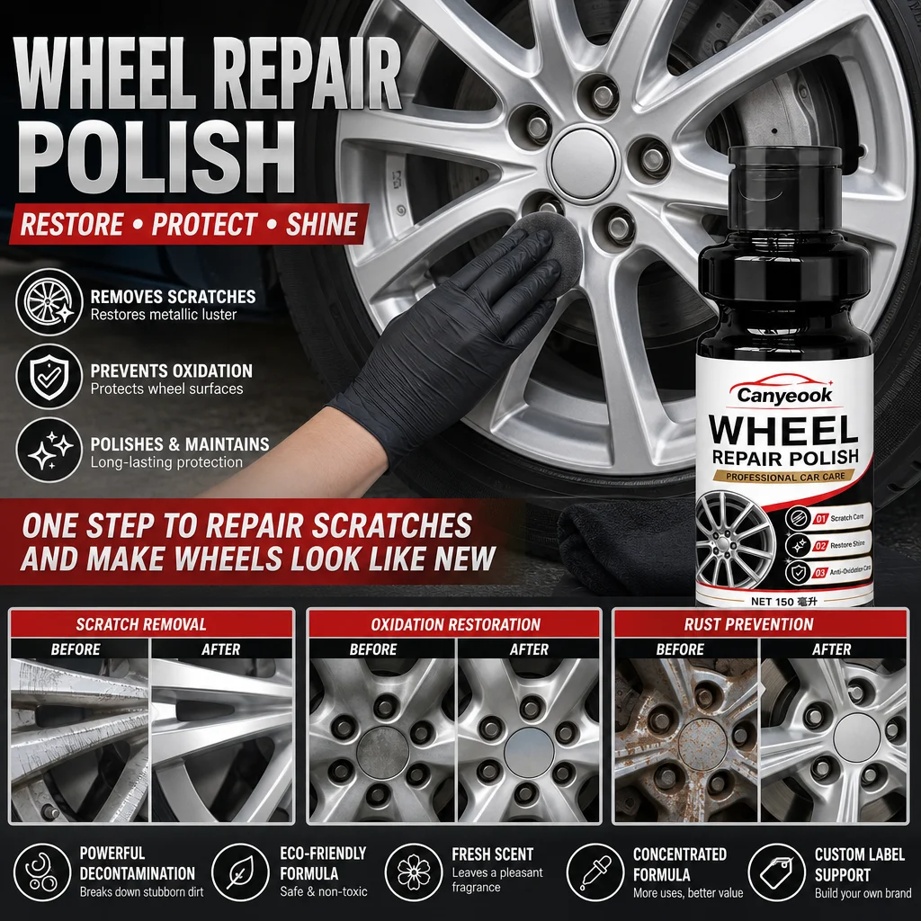 CANYEOOK Wheel Hub Repair Polish 150ml - Remove Scratches Scuffs Restore Metal Shine Anti-Oxidation Anti-Rust for Car Rims