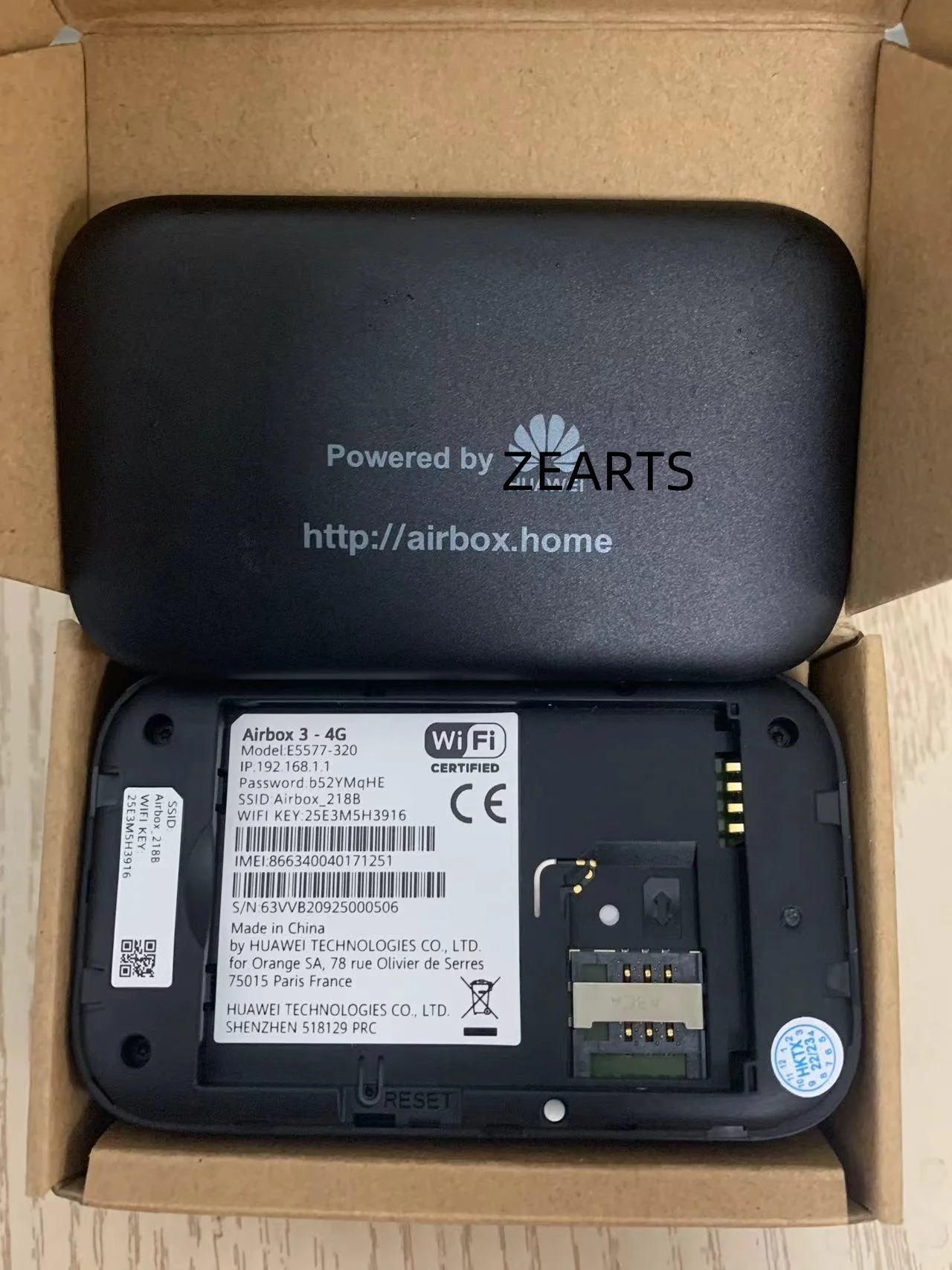 ZEARTS Odblokowany pomarańczowy Airbox E5577-320 Mbps 4G LTE Mobilny hotspot WiFi (99% nowy)