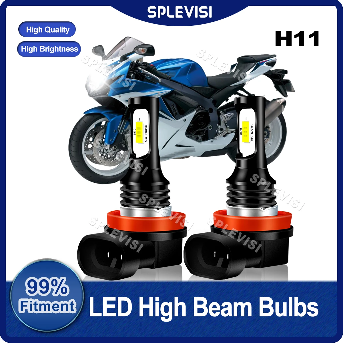 

2x LED Headlight High Beam Bulbs Fits For Suzuki GSXR600 2006-2007 2011 2012 2013 2014 2015 2016 2017 2018 2019