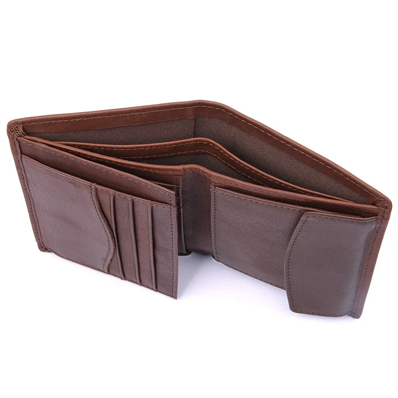 Short Leather Wallet Retro First Layer Leather Wallet Vertical Coin Purse Fashion Casual Versatile Graduation Gift