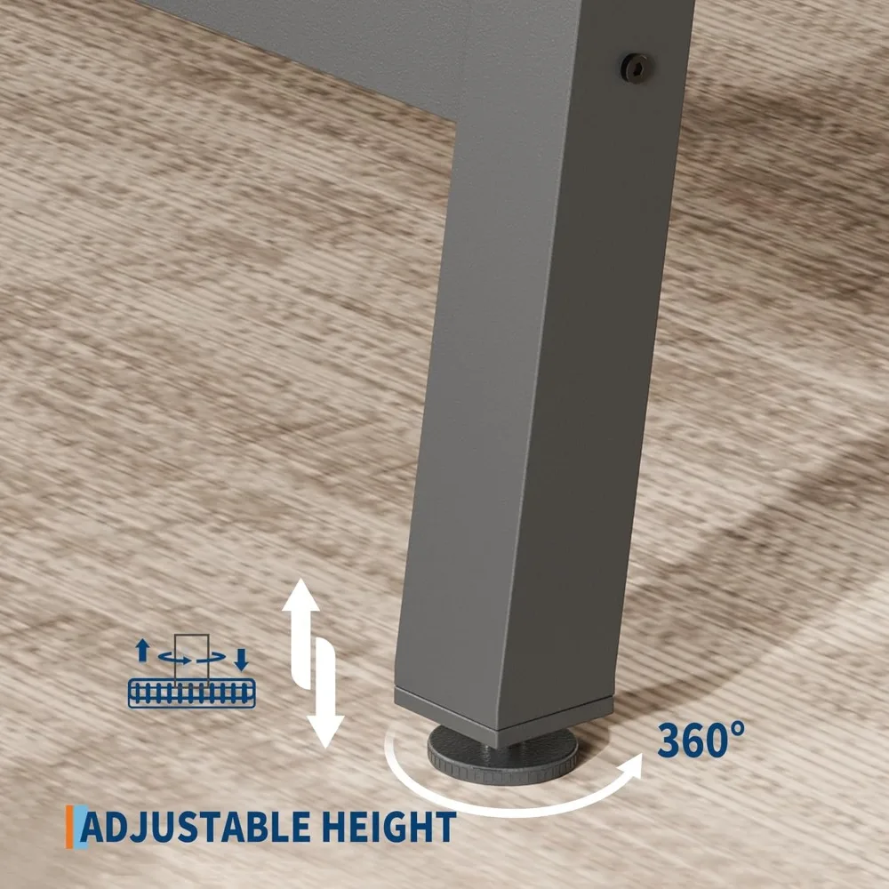 طاولة طعام صناعية تتسع لـ 6-8 أشخاص، 70.87 بوصة طاولة مطبخ خشبية طويلة بإطار معدني قوي ولمسة نهائية بنية ريفية #6