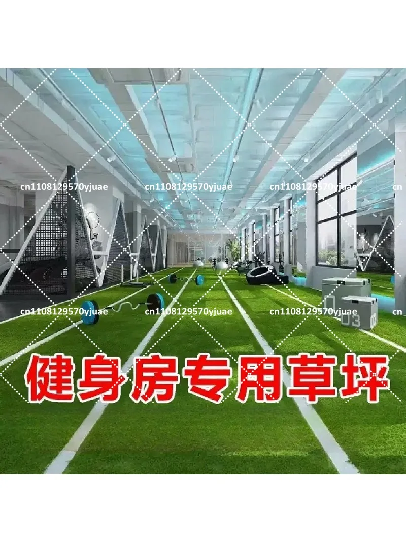 Indoor Private Training Turf Carpet with White Line Track and Scale Mark Sled for Gym Use
