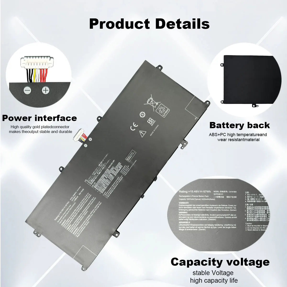 DXT Neue Laptop Batterie C41N1904 Für ASUS ZenBook 14 UX425UA UM425IA UX425EA UX425JA BX325JA UX325EA UX325JA UX363EA