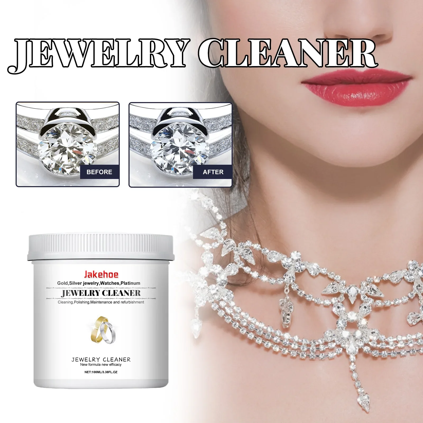

Jewelry Anti-Tarnish Polishing Solution - Cleans Stains Restores Shine Protects Gold Rings Necklaces Prevents Oxidation