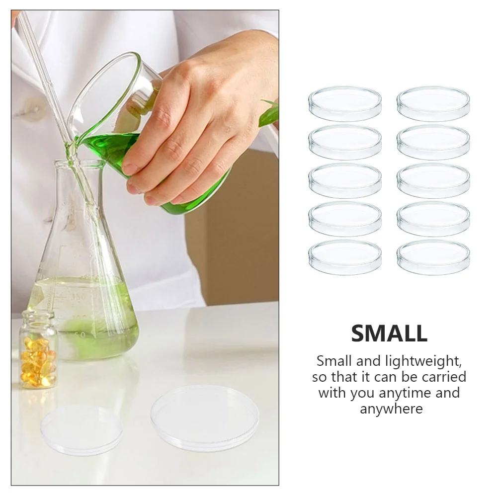 10 Pcs Food Storage Containers Disposable Petri Dish Kit Holder Transparent Plastic Agar Plates